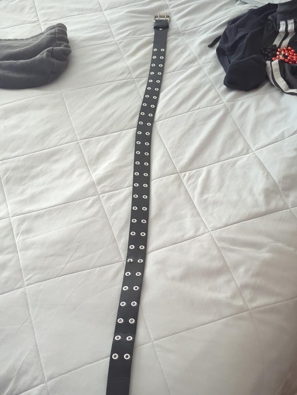 Black Double-Row Grommet Belt